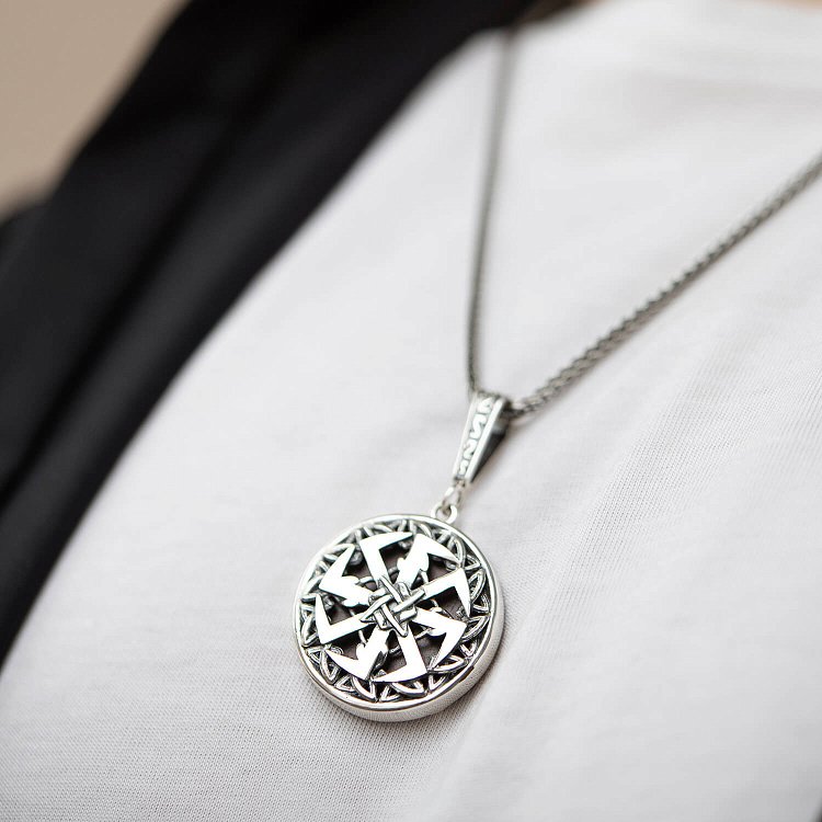 Срібний кулон "Оберіг Коловрат із Зіркою Русі" 169 від ювелірного магазину Онікс - 5