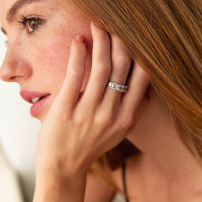 Кольцо в белом золоте с бриллианты кб0429nl №3