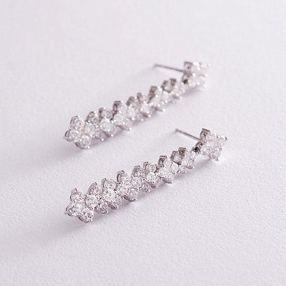 Золоті сережки з діамантами сб0197cha №13