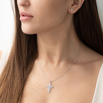 Золотой крестик с бриллиантами AP0460 №3