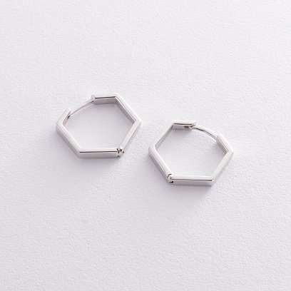 Серебряные серьги "Шестиугольники" 902-01270 №7