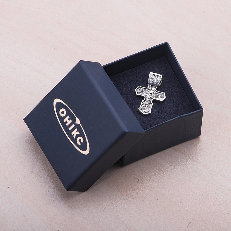 Православный крест из серебра (чернение) 132405 от ювелирного магазина Оникс - 2