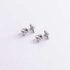 Золоті сережки - пусети "Клевер" з діамантами сб0567sm от ювелирного магазина Оникс - 2
