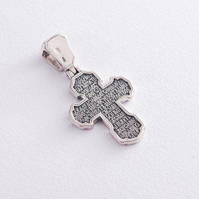 Серебряный крест "Распятие. Молитва" 133046 №5