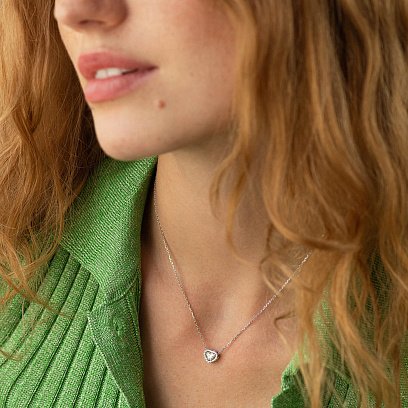 Золоте кольє "Сердечко" з діамантами 735751121 №2