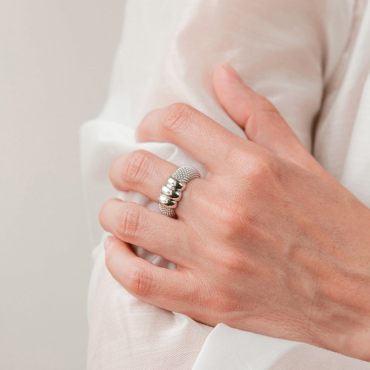 Кольцо "Marie" в белом золоте к08288 от ювелирного магазина Оникс - 4