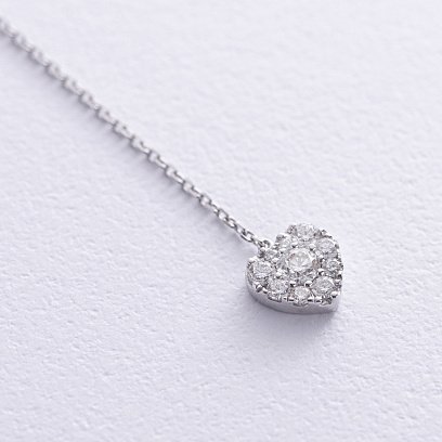 Золоте кольє - краватка "Сердечки" з діамантами колб0120mi №3