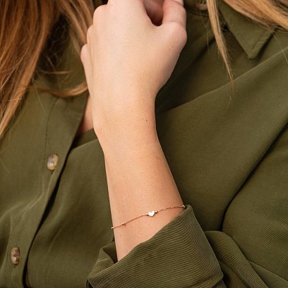 Браслет "Сердечко" у червоному золоті б05093 №2