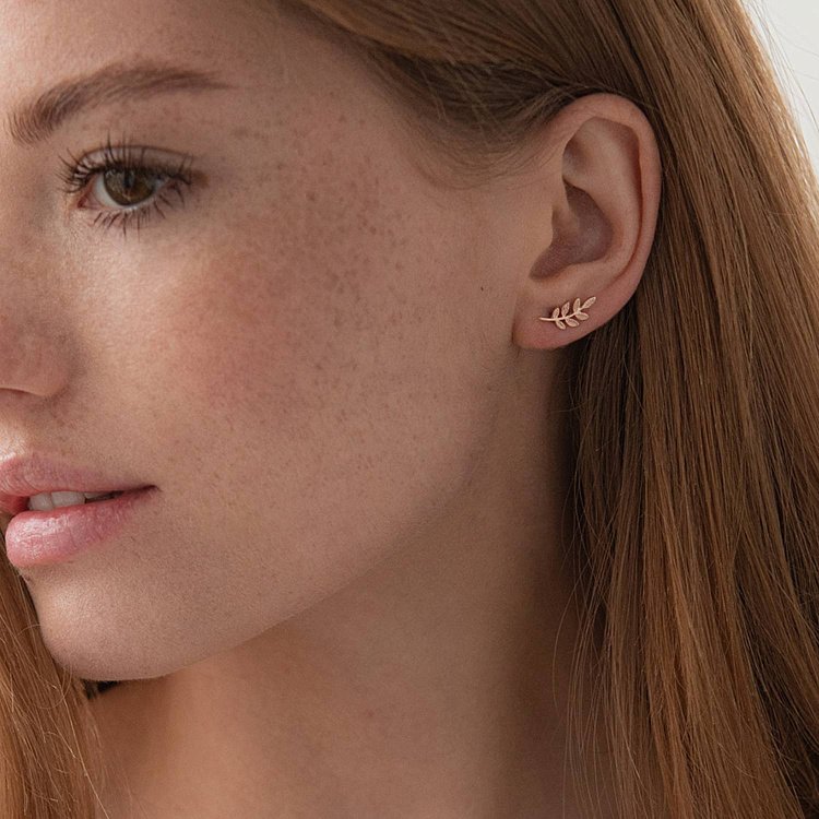 Золоті сережки - пусети "Гілочки" с07003 від ювелірного магазину Онікс - 3