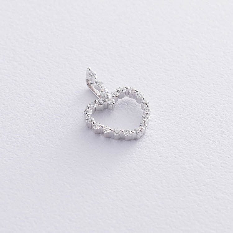 Золотой кулон "Сердце" (бриллиант) пб0222ri от ювелирного магазина Оникс