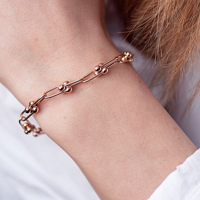 Браслет "Фантазия" в красном золоте б04704 №4