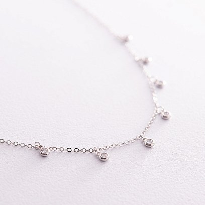 Серебряное колье с фианитами 18809 №3