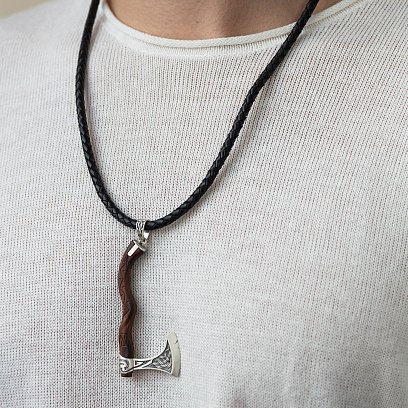 Серебряный кулон "Топор" с деревом 7046топ №6