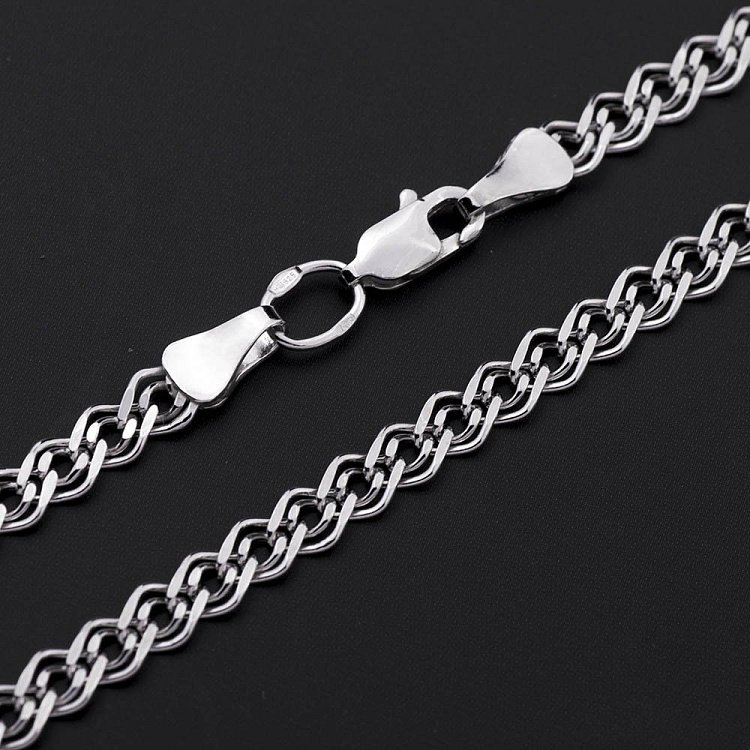 Серебряная родированная цепочка плетение Нонна Р010672 от ювелирного магазина Оникс - 2