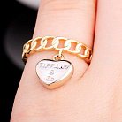Золотое женское кольцо с сердечком к03406 от ювелирного магазина Оникс - 4