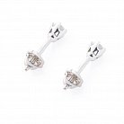 Срібні сережки-пусети з фіанітами 121889 от ювелирного магазина Оникс - 2
