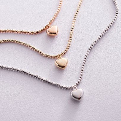 Золотой браслет "Сердечко" б03129 №9