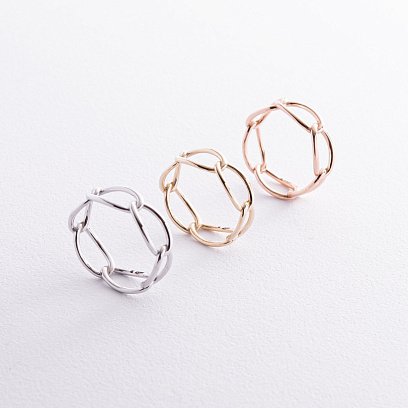 Каблучка "Ланцюжок" у білому золоті к07451 №9