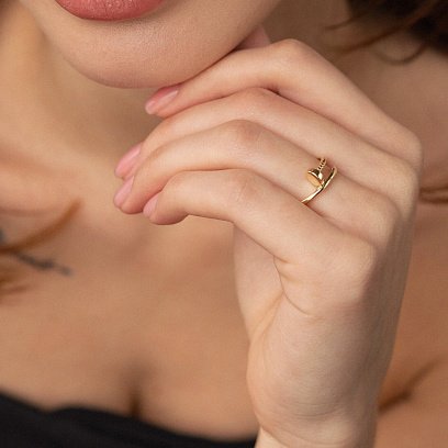 Кольцо "Гвоздь" в желтом золоте к06965 №6