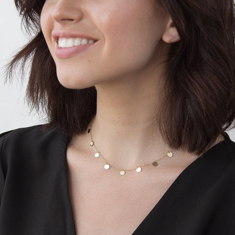 Золоте кольє з монетами кол01453 від ювелірного магазину Онікс