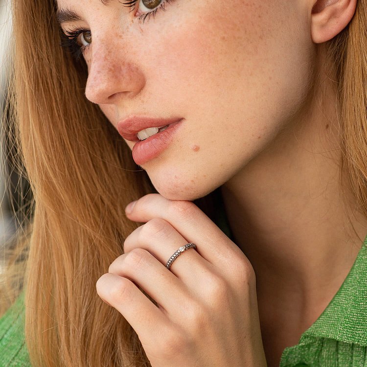 Золота каблучка з діамантами кб0525ca від ювелірного магазину Онікс - 2