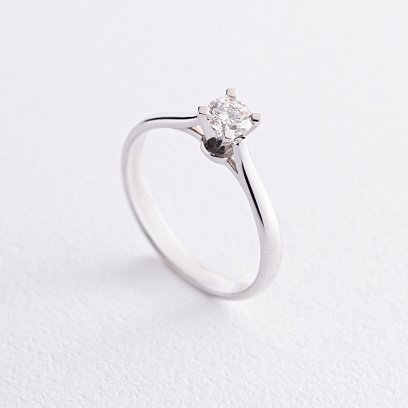 Заручальна золота каблучка з діамантом 220001121