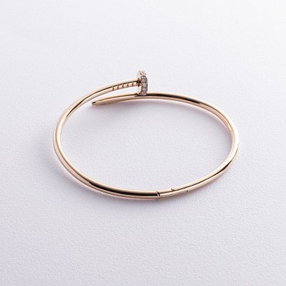 Жесткий золотой браслет "Гвоздь" (бриллианты) бб0035м №5