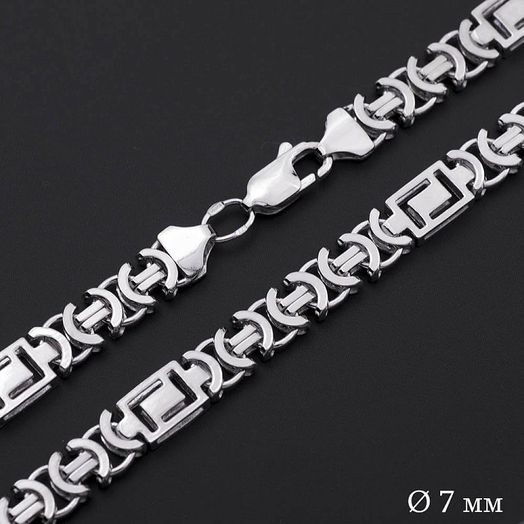 Серебряная родированная цепочка плетение Евро Версаче Р011702 от ювелирного магазина Оникс