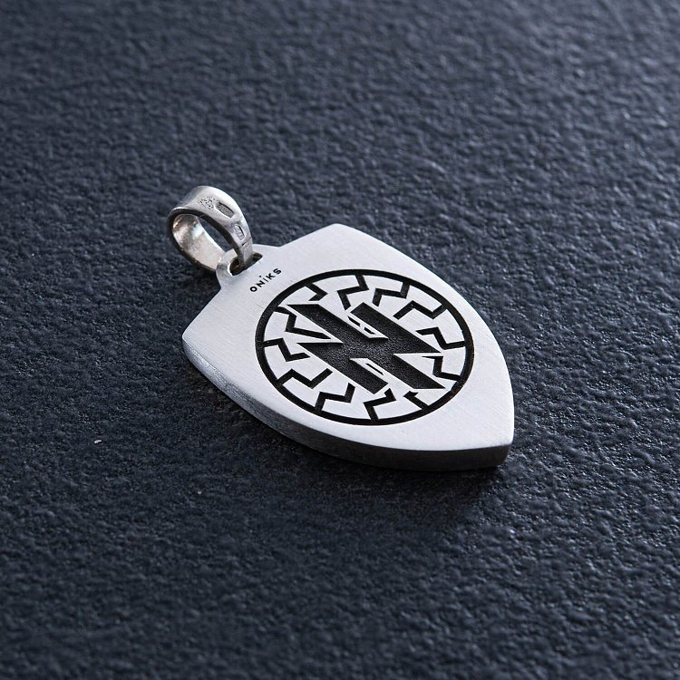 Серебряный кулон "Герб України - Тризуб. Україна понад усе. Индивидуальная гравировка" 133133 от ювелирного магазина Оникс - 55