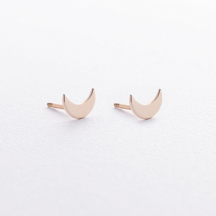 Сережки - пусети "Місяць" (жовте золото) с09239 від ювелірного магазину Онікс - 3