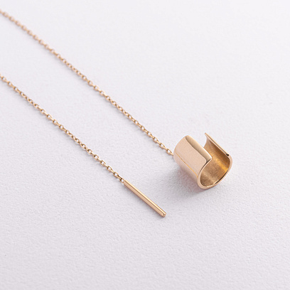 Сережки - каффа з ланцюжком (жовте золото) с09446