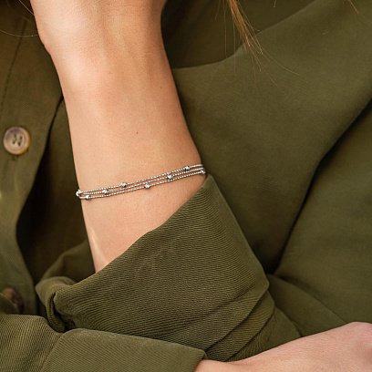 Браслет "Кульки" у білому золоті б05131 №4