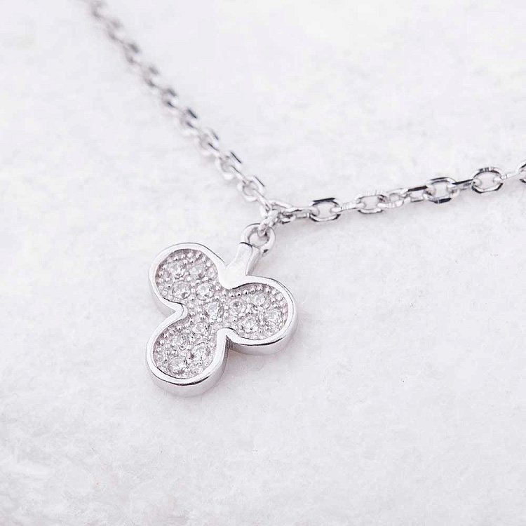 Срібний браслет на ногу з фіанітами 14938 - 1 Срібний браслет на ногу з фіанітами 14938 від ювелірного магазину Онікс - 1