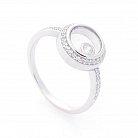 Серебряное кольцо (ювелирное стекло, фианиты) 112114 от ювелирного магазина Оникс