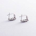 Срібні сережки з піропами і фіанітами GS-02-063-4110 от ювелирного магазина Оникс - 1