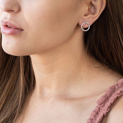 Срібні сережки "Кругообіг" 1.4 см 122491 №11