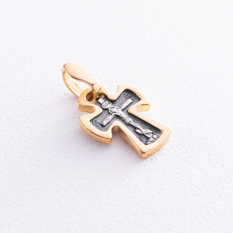 Крестик "Спаси и сохрани" (позолота) 131813 от ювелирного магазина Оникс