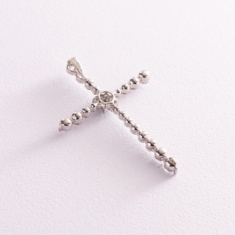 Золотий хрестик з діамантами пкит442 від ювелірного магазину Онікс - 3