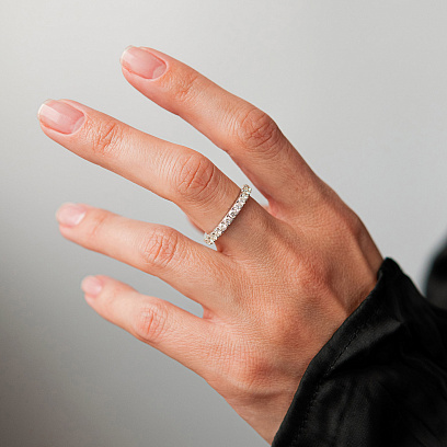 Золота каблучка з діамантами кб0656ca №2