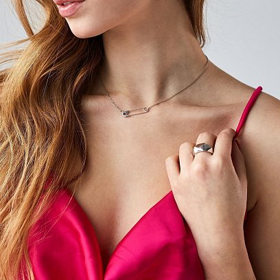 Серебряное колье "Булавка" 1084 №6