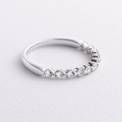 Золота каблучка з доріжкою діамантів кб0687ri №2