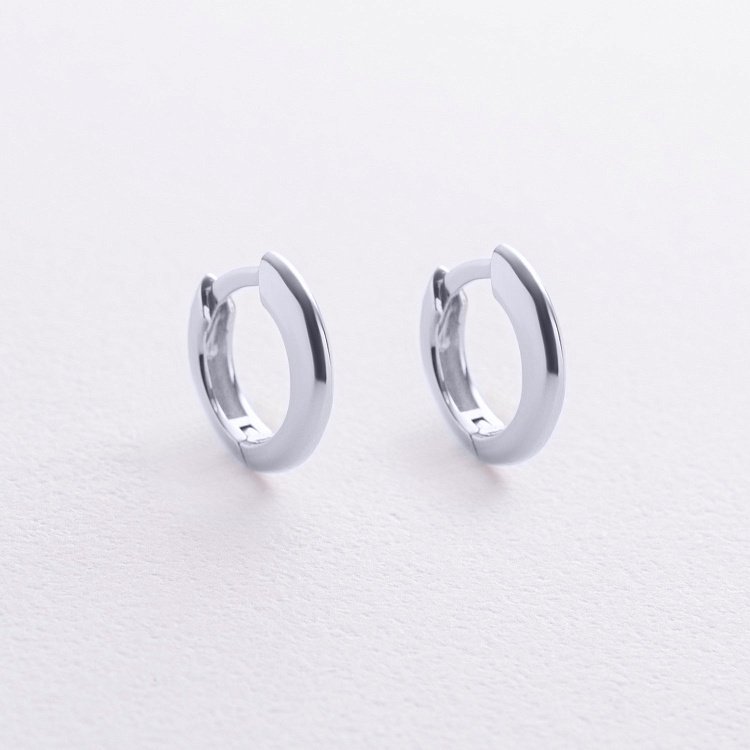 Сережки - кільця "Maya" у білому золоті с09186 від ювелірного магазину Онікс - 2