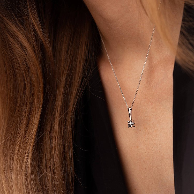 Колье "Булава" в белом золоте кол02251 от ювелирного магазина Оникс - 7