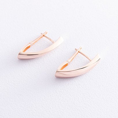 Серьги в красном золоте на английской застежке с06832 №5