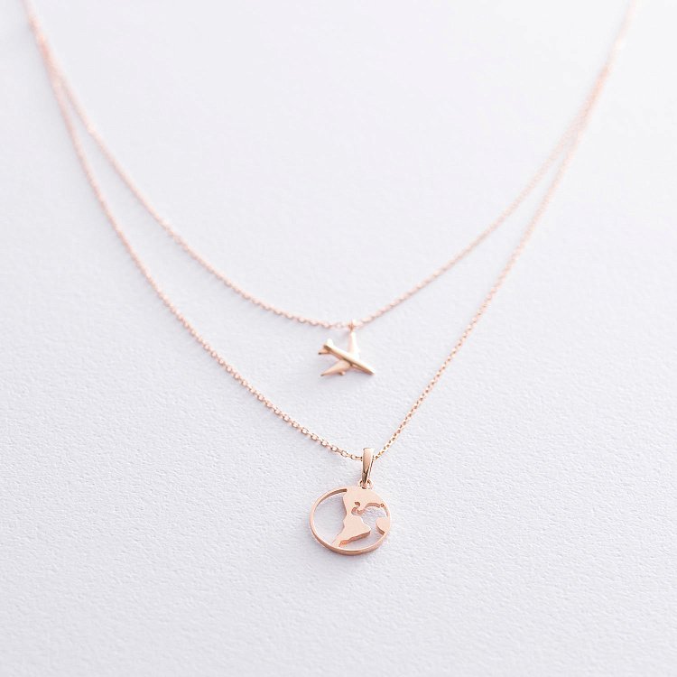 Колье в красном золоте "Кругосветное путешествие" кол01682 от ювелирного магазина Оникс