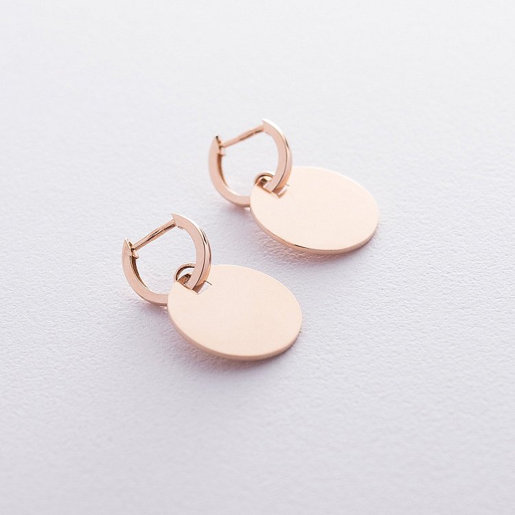 Золоті сережки Великі монетки с06498 від ювелірного магазину Онікс