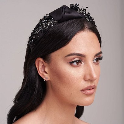 Серьги-пусеты "Гармония" в белом золоте с06903 №11