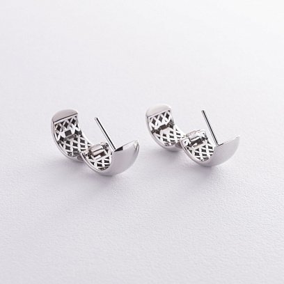 Серьги - кольца в белом золоте с07050 №5