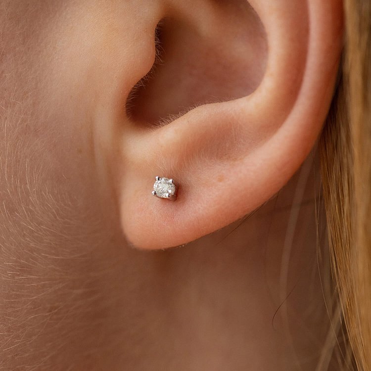 Золоті сережки - пусети 2 в 1 з діамантами 332011121 від ювелірного магазину Онікс - 3