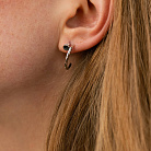 Серьги - пусеты "Гвоздь" в белом золоте (фианиты) с09173 от ювелирного магазина Оникс - 3